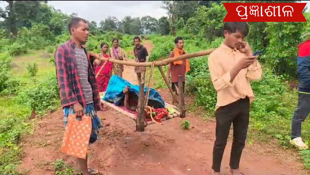 ପହଞ୍ଚି ପାରିଲାନି ଆମ୍ବୁଲାନ୍ସ, ଖଟିଆରେ ବୁହାହେଲେ ଗର୍ଭବତୀ